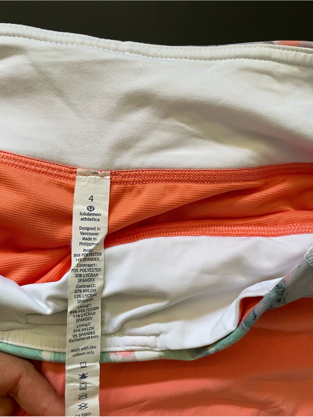 Women’s Coral Athletic Shorts with Mint Accent (4) - Picture 2 of 7